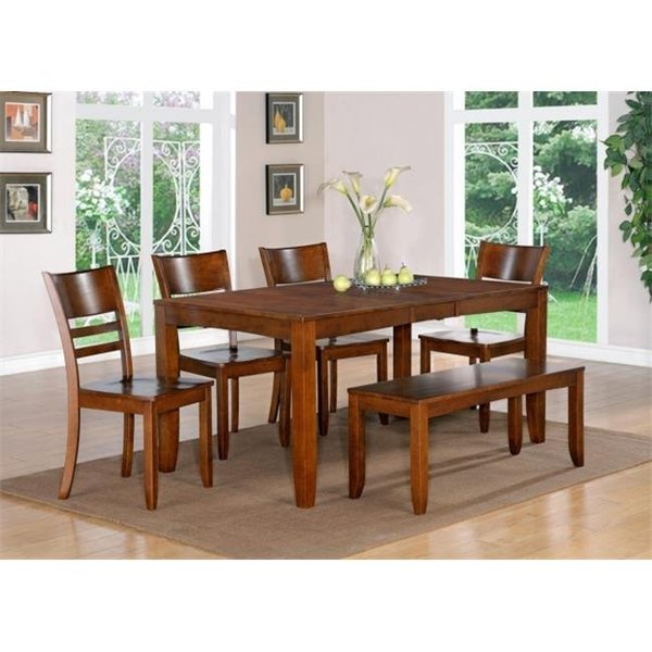 Wooden Imports Furniture Llc Wooden Imports Furniture LY7-ESP-W 7PC Lynfield Rectangular Dining Table with Butterfly leaf & 6 Wood Seat Chairs in Espresso Finish LYFD7-ESP-W